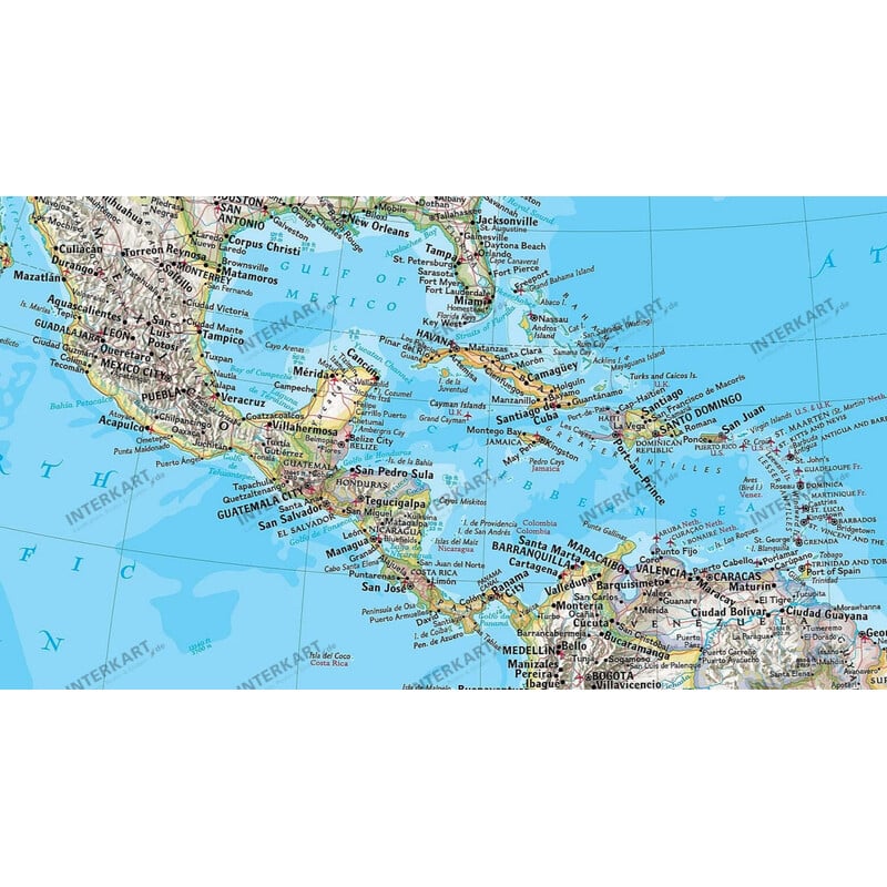 National Geographic Continentkaart Noord- en Zuid-Amerika politiek (58 x 91 cm)