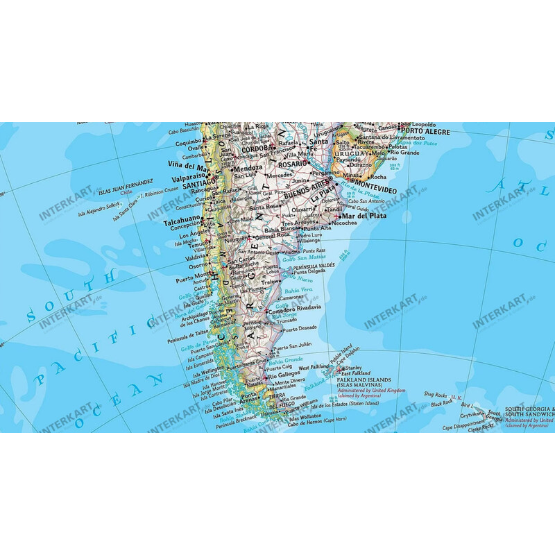 National Geographic Continentkaart continent map North and South America political (laminated)