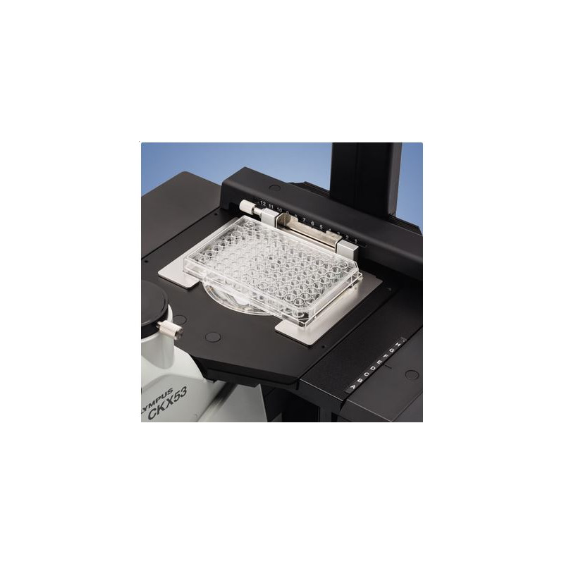 Evident Olympus Omgekeerde microscoop CKX53, trinoculair, 100x, 200x, 400x, IPC/IVC x/y-tafel