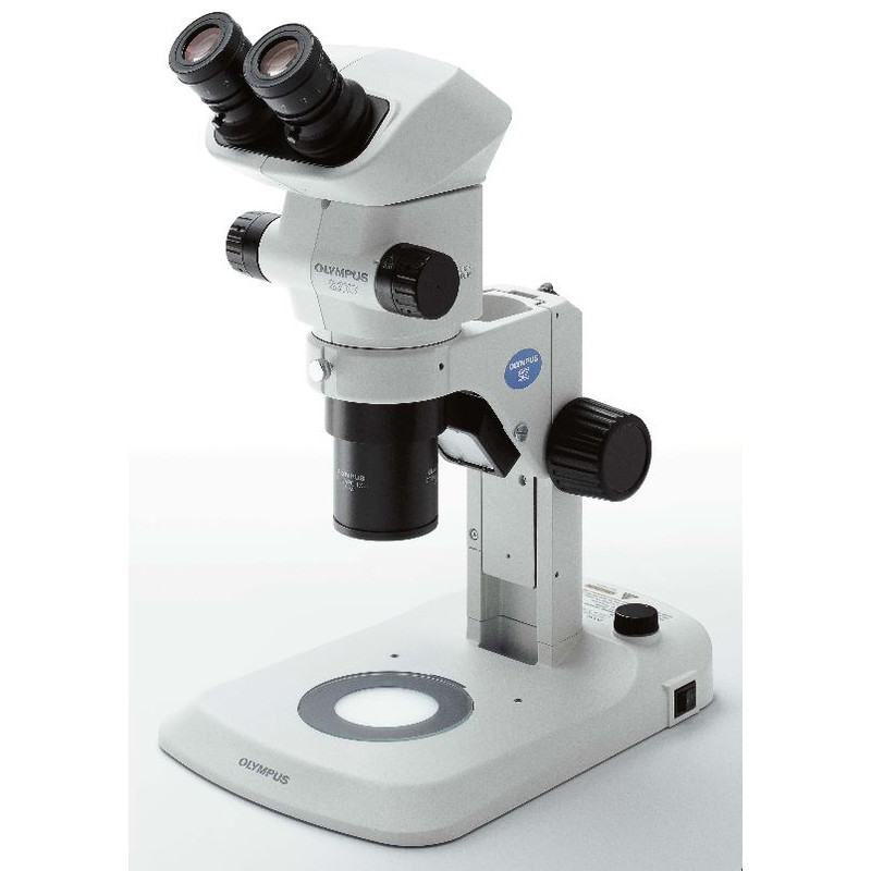 Evident Olympus SZX7 microscoop, trinoculair, 0,8x-5,6x, met opvallend en doorvallend licht