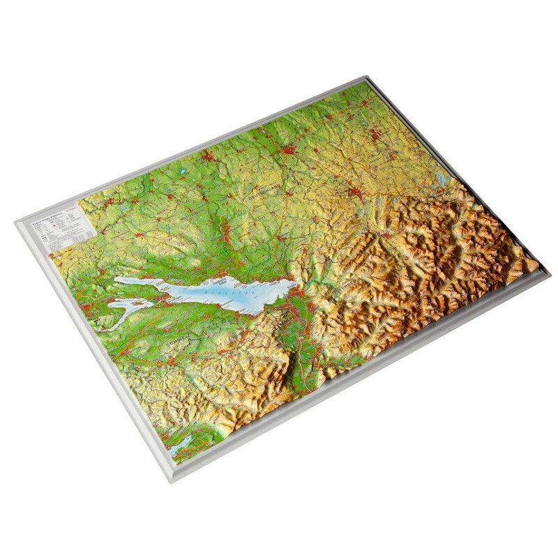 Georelief Allgäu-Bodenmeer 3D reliëfkaart, klein (Duits)