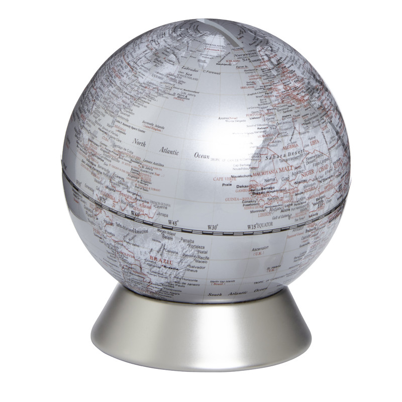 TROIKA Globe Orion spaarpot, zilver (Engels)