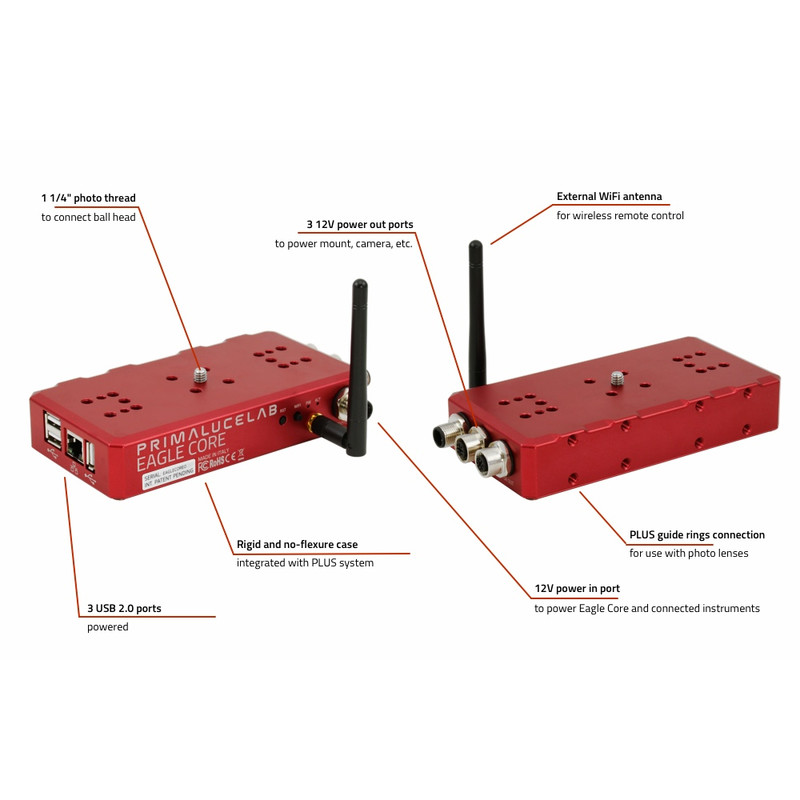 PrimaLuceLab EAGLE CORE computer, voor astrofotografie met DSLR-camera