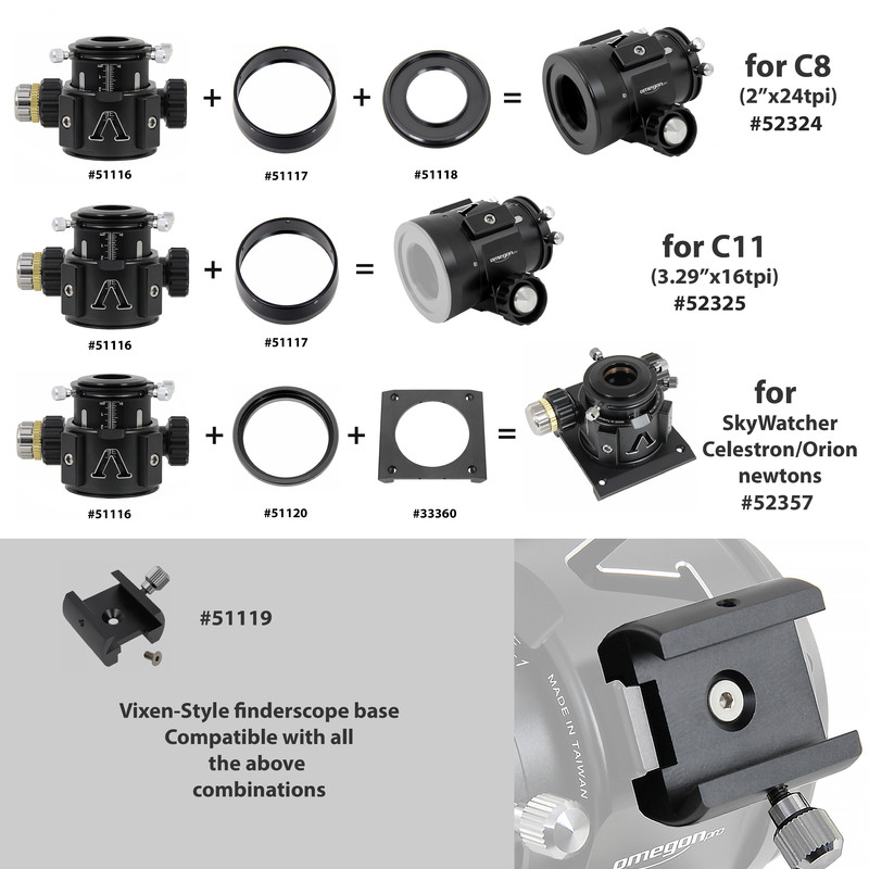 Omegon V-Power Crayford, Dual Speed SCT C11 focuser, 2"