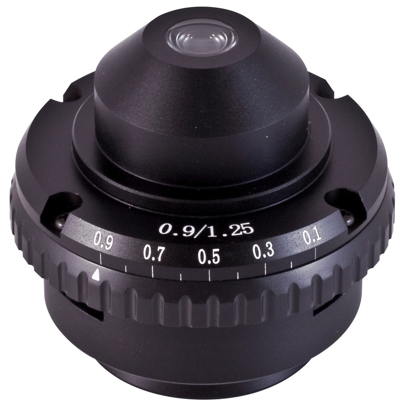 Motic Condensor, N.A. 0,90/1,25, Abbe, irisdiafragma, bevestiging voor sliders (BA410E, BA310)