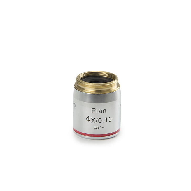 Euromex objectief DX.7204, 4x/0.10 Pli, plan, oneindig, w.d. 30 mm (Delphi-X)