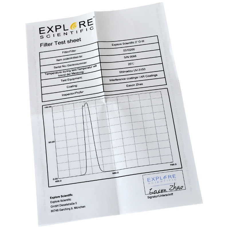 Explore Scientific Filters OIII-filter, 2"