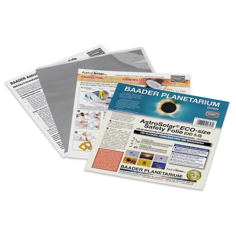 Baader -filterfolie AstroSolar® ECO-size Safety-folie OD 5,0, 140 x 155 mm