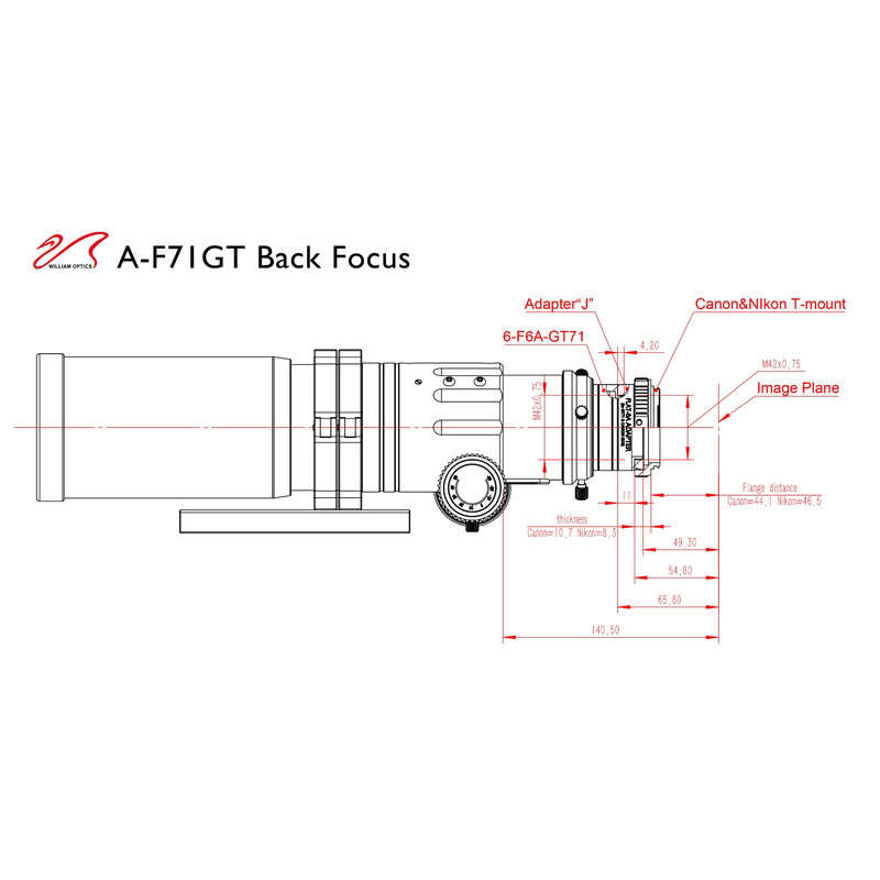 William Optics Apochromatische refractor AP 71/420 Gran Turismo GT 71 OTA