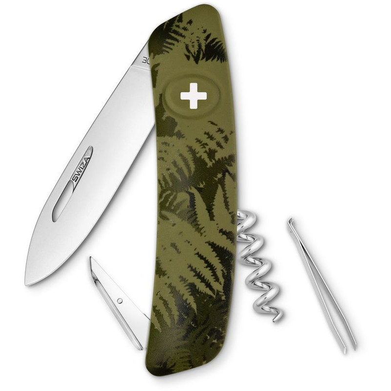 SWIZA Messen Zwitsers zakmes C01, SILVA Camo Farn kaki