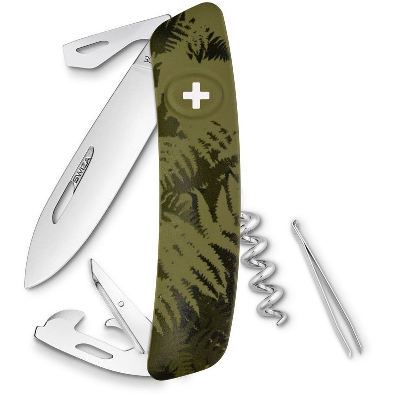 SWIZA Messen Zwitsers zakmes C03, SILVA Camo Farn kaki