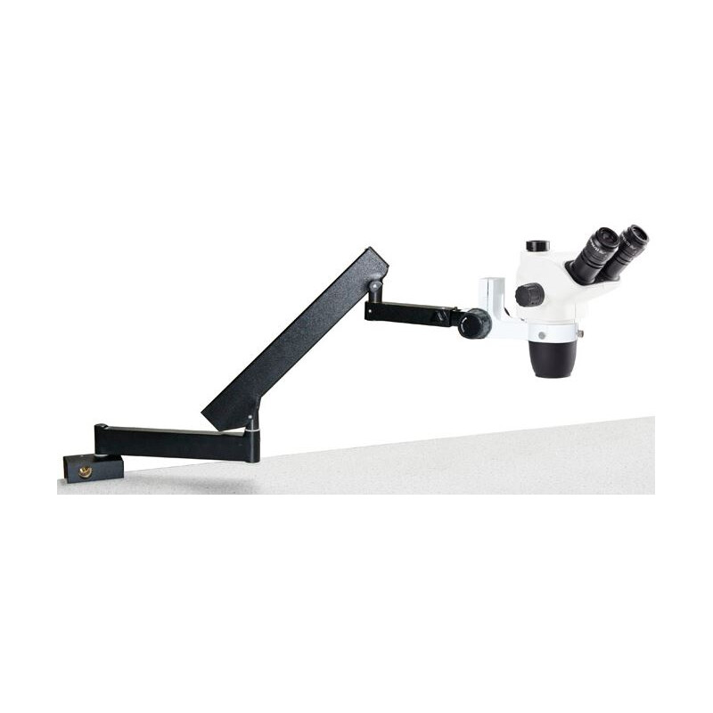 Euromex stereo zoom microscoop NZ.1703-AP, NexiusZoom EVO, 6,5x tot 55x scharnierarm met tafelklem, zonder belichting, trino