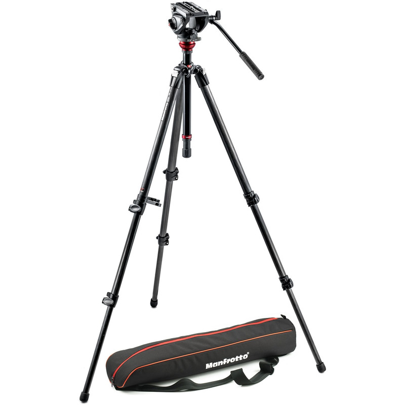 Ringlet Eerlijk Maria Manfrotto Carbon statief MVH500AH,755CX3, met vloeistof-2-weg-kop