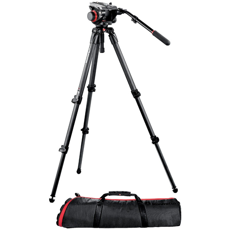 Manfrotto Carbon statief 504HD, 535K, met 2-weg-kop en nivelleerbasis