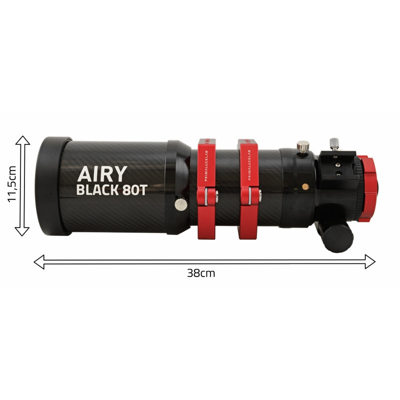 PrimaLuceLab Apochromatische refractor AP 80/500 Airy Black 80T Carbon OTA