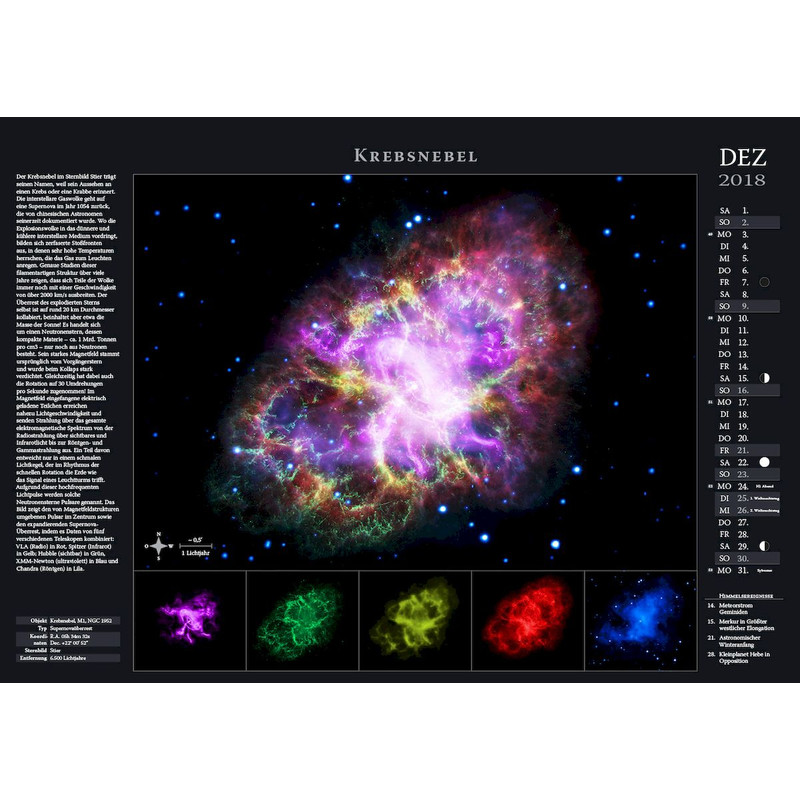 Astronomie-Verlag Weltraum-Kalender 2018