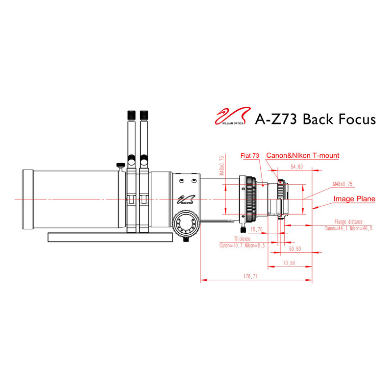 William Optics Apochromatische refractor AP 73/430 Super ZenithStar 73 Red OTA