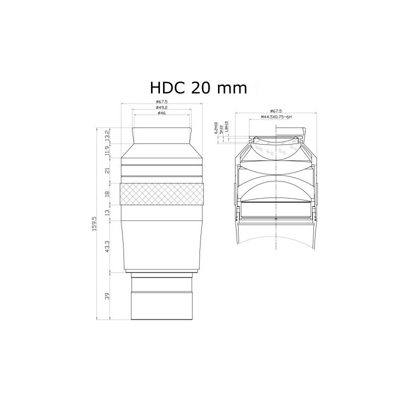 APM Oculair XWA HDC 20mm 100° 2"