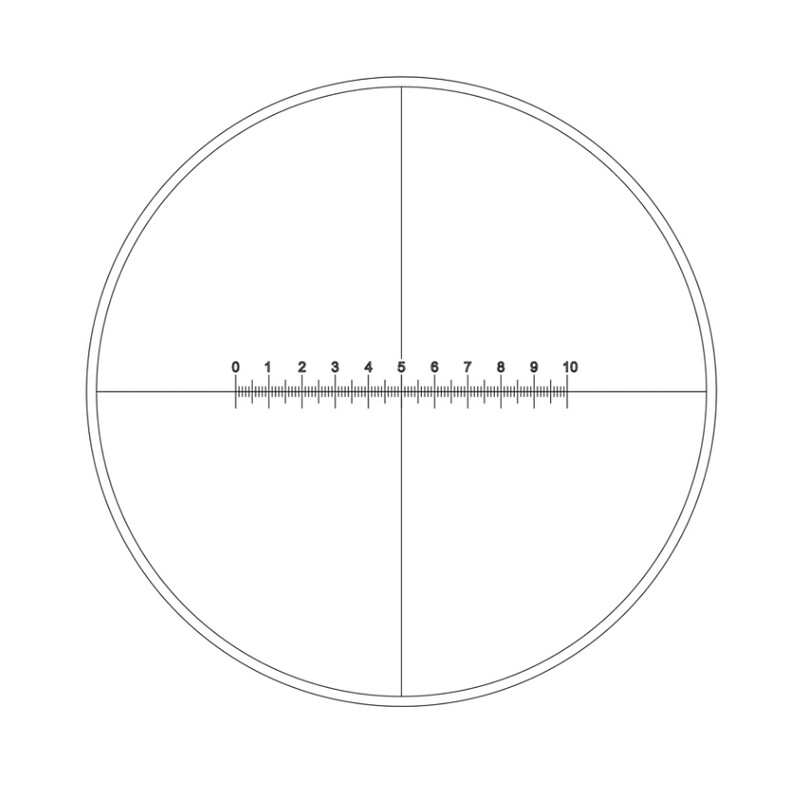 Motic Dradenkruis met schaalverdeling (10mm in 100 delen) en dradenkruis (Ø19mm)