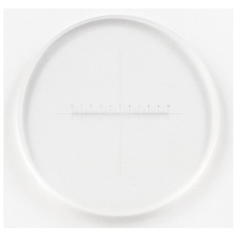 Motic Micrometerplaat Streepplaat 100/10mm, dradenkruis, Ø: 21mm (RedLine200)