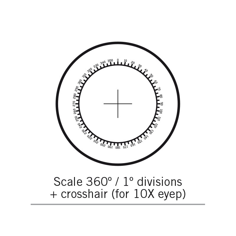 Motic Micrometerplaat Streepplaat, 360°/1°, Ø: 25mm, alleen voor 10X (SMZ-161)