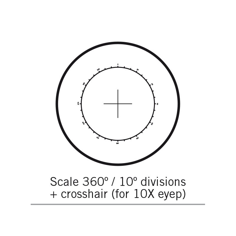 Motic Streepplaat, 360°/10°, Ø: 25mm, alleen voor 10X (SMZ-161)