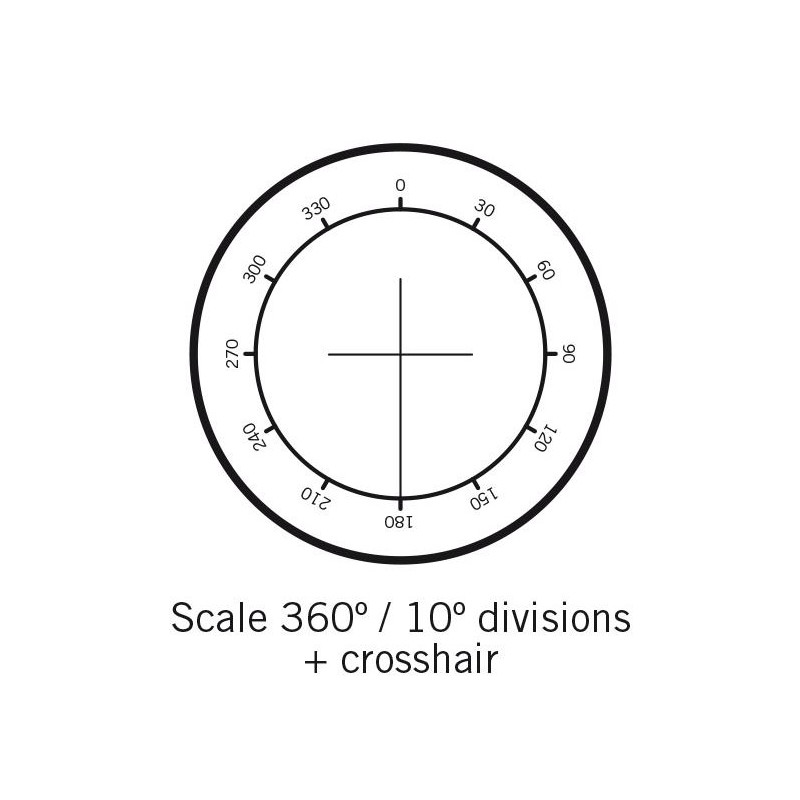 Motic Streepplaat, gradenboog 360°, 30° verdeling en dradenkruis, (Ø: 25mm)