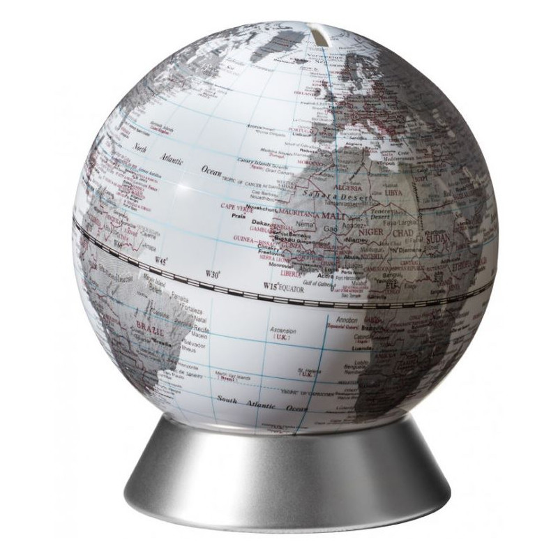 TROIKA Globe spaarvarken Orion White 14cm