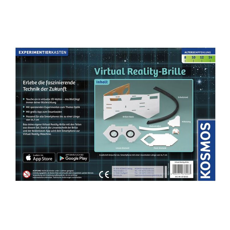 Kosmos Verlag Experimental Kit Virtual Reality Bril