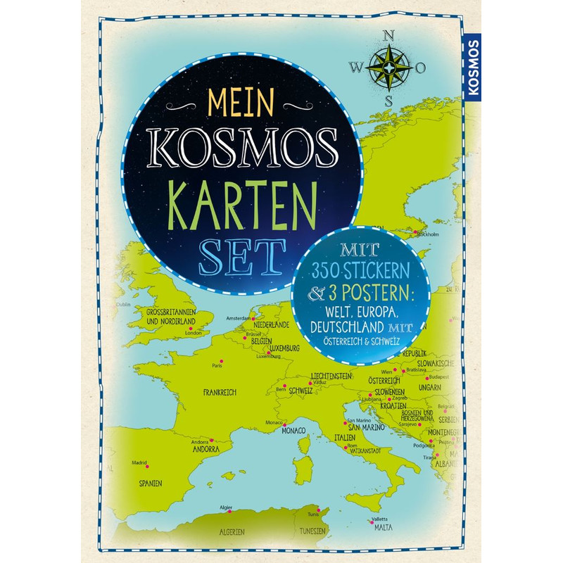 Kosmos Verlag Kinderkaart kaartenset 3 posters met stickers