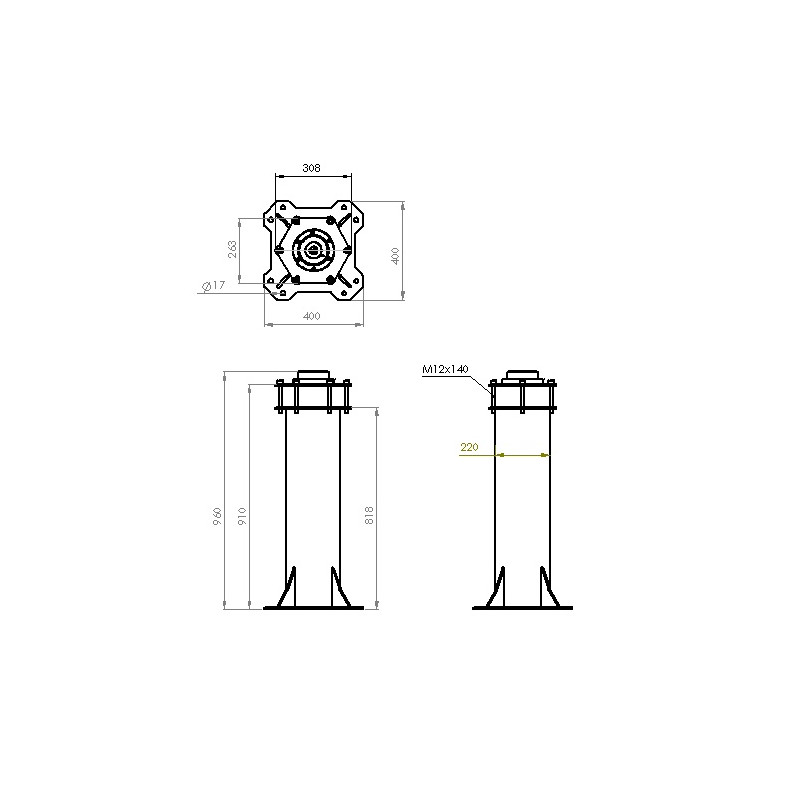 ASToptics HD zuil voor Skwyatcher EQ6 en AZEQ6, zwart