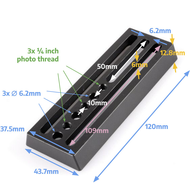 ASToptics Universele zwaluwstaart type Vixen, 120mm