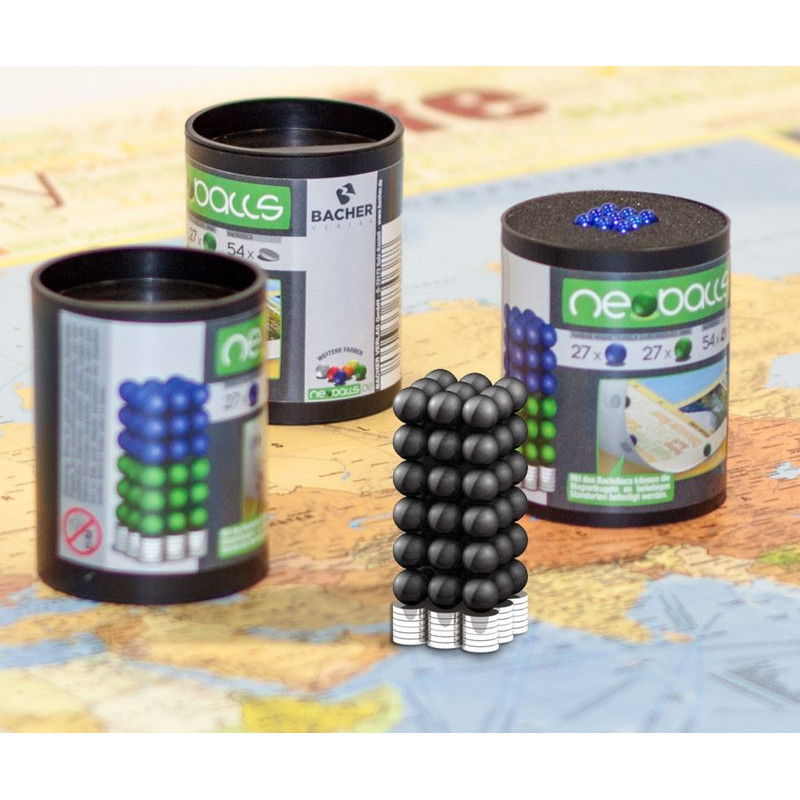 Bacher Verlag Neoballs magnetische ballenset 54 stuks zwart