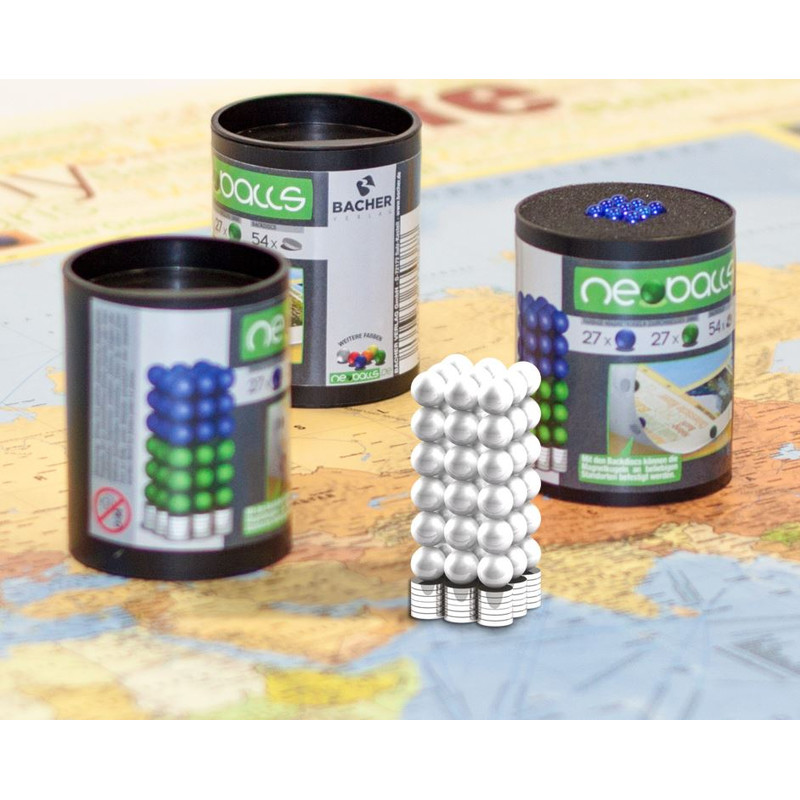 Bacher Verlag Neoballs magnetische ballenset 54 stuks zilver