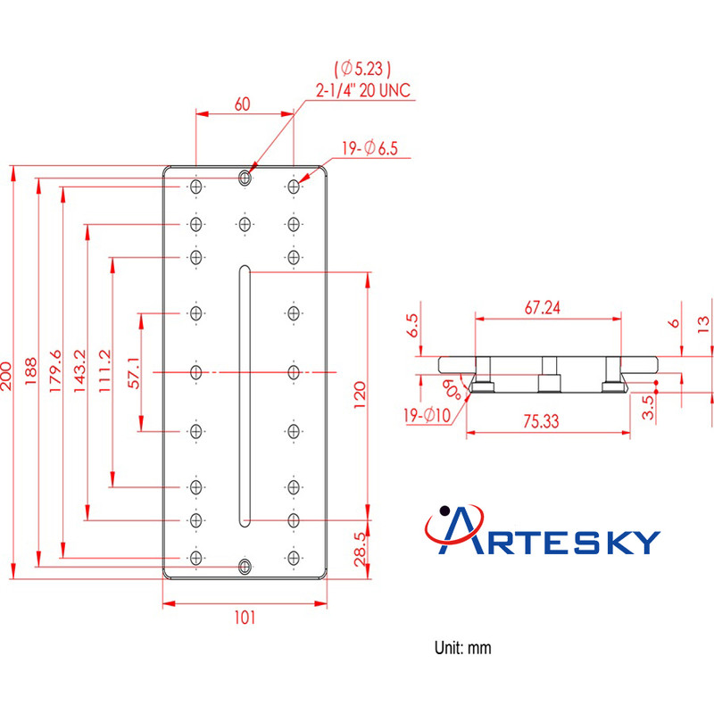 Artesky Montageplaat Losmandy-Style 200mm