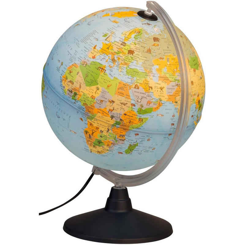 Idena Kinderglobe Verlichte wereldbol met dierenillustraties 30cm