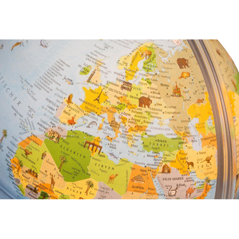 Idena Kinderglobe Verlichte wereldbol met dierenillustraties 30cm