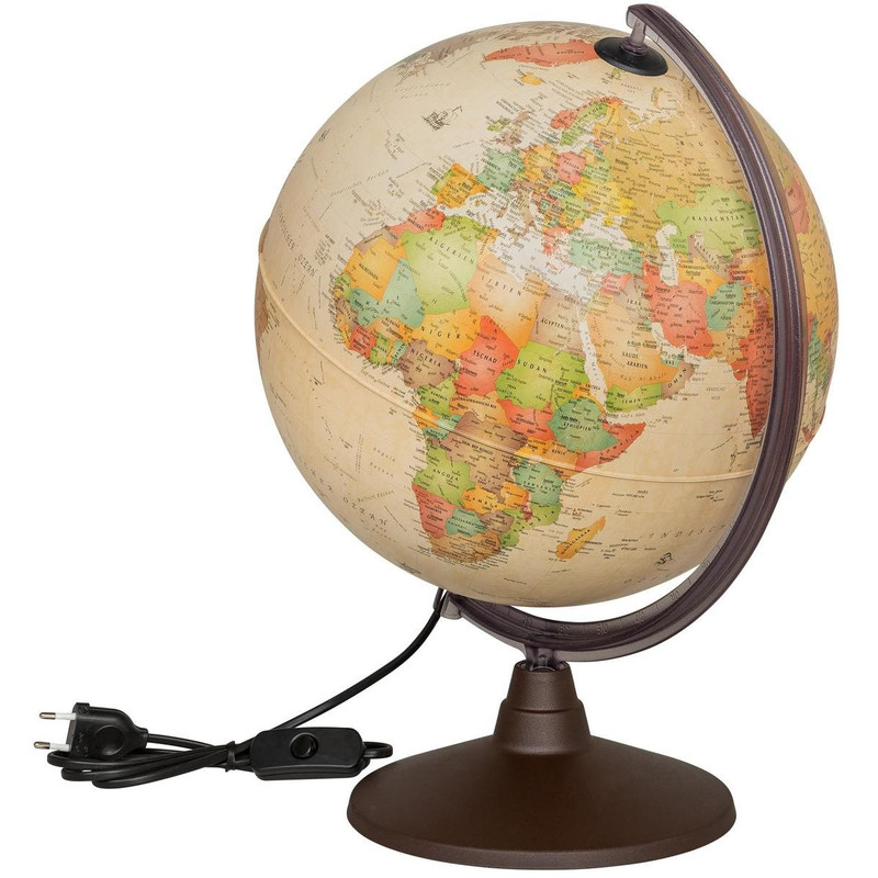 Idena Antieke verlichte globe 30cm