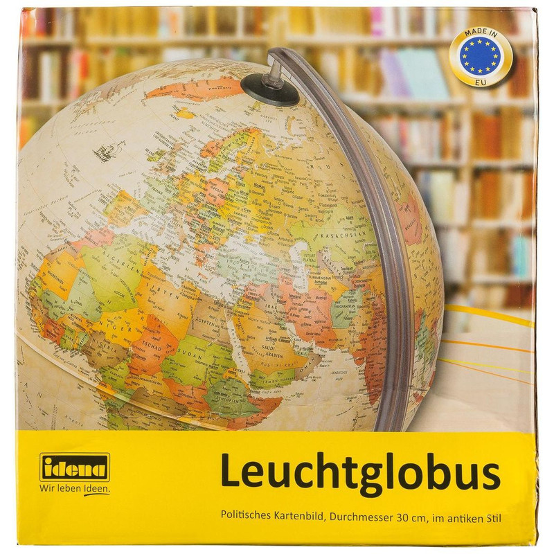 Idena Antieke verlichte globe 30cm