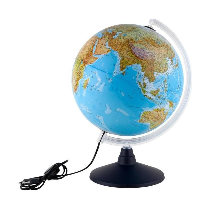 Idena Globe Verlichte wereldbol met dubbelbeeld cartografie 30cm