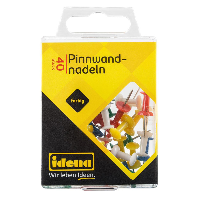 Idena Prikbordstiften 40 stuks, gemengde kleuren