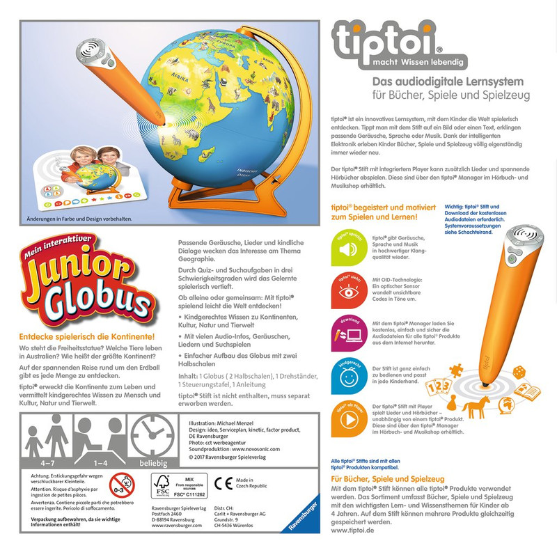 tiptoi Kinderglobe Interactieve Junior Wereldbol 23cm
