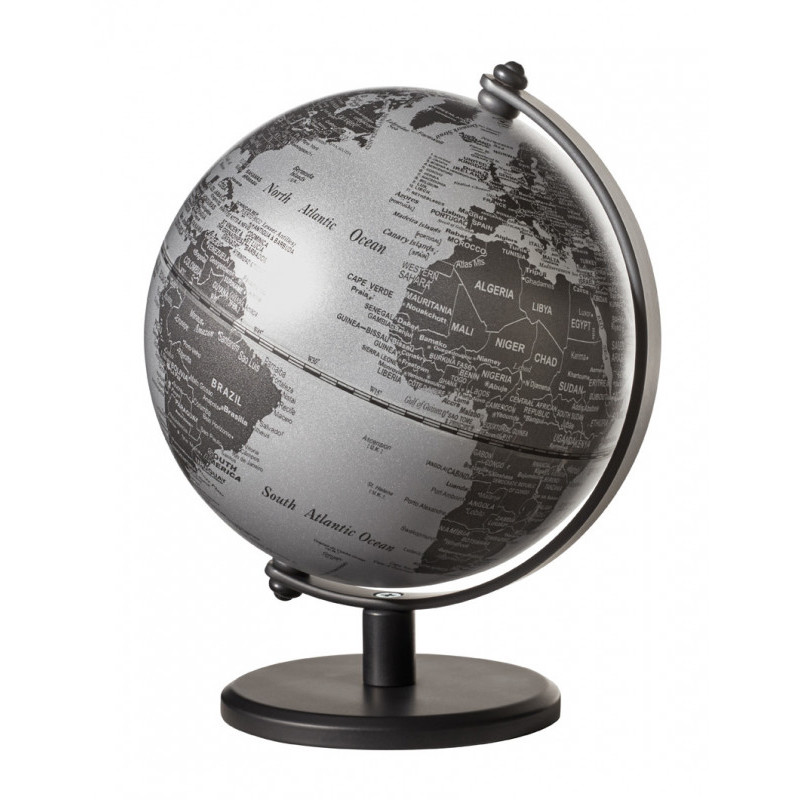 TROIKA Mini globe Gagarin Matt Silver 13cm