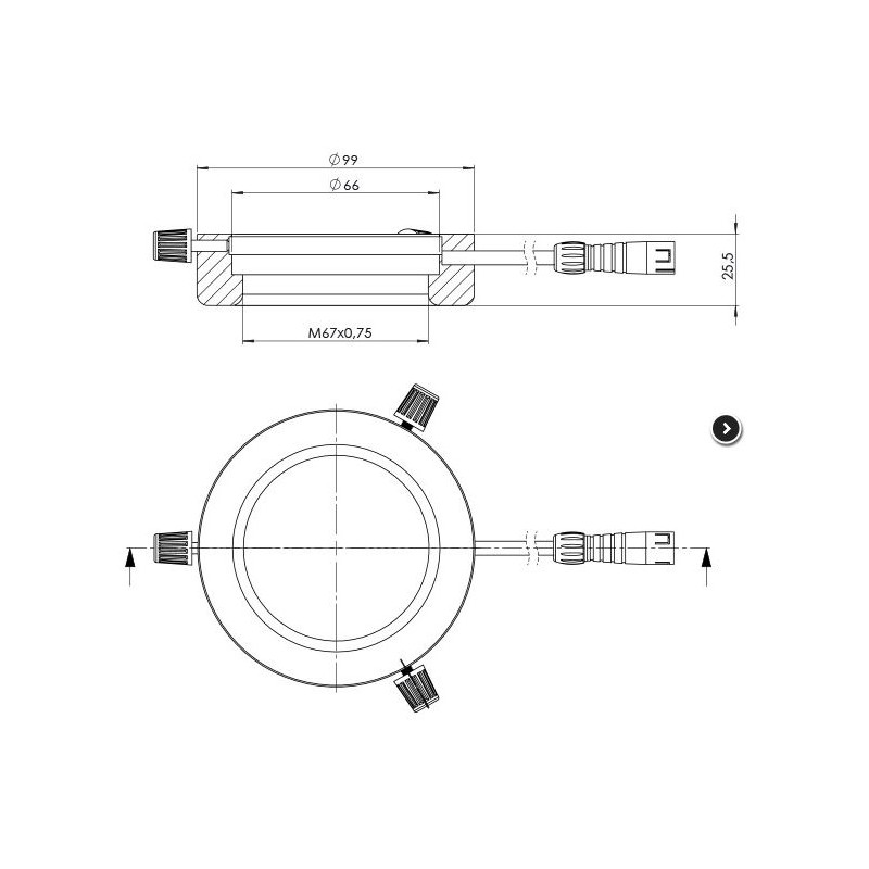 StarLight Opto-Electronics RL4-66 NW, Natuur wit (5.600 K), Ø 66mm