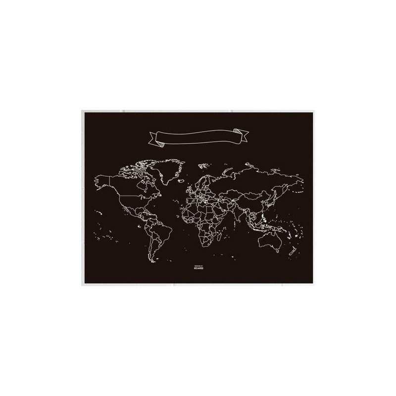 Miss Wood Wereldkaart Chalkboard XL