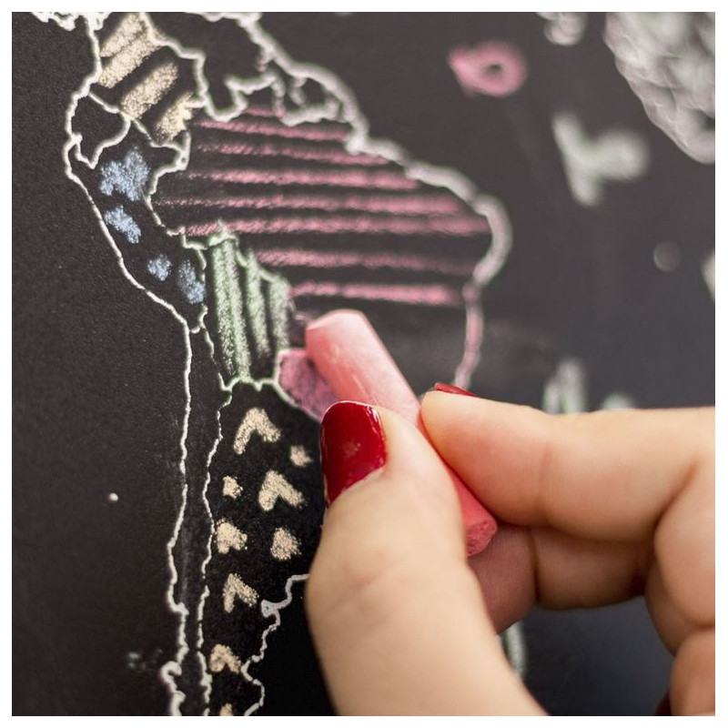 Miss Wood Wereldkaart Chalkboard XL