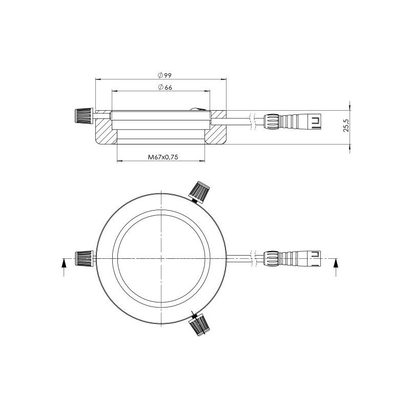 StarLight Opto-Electronics RL4-66-S4 R, segment, rood (620 nm), Ø 66mm