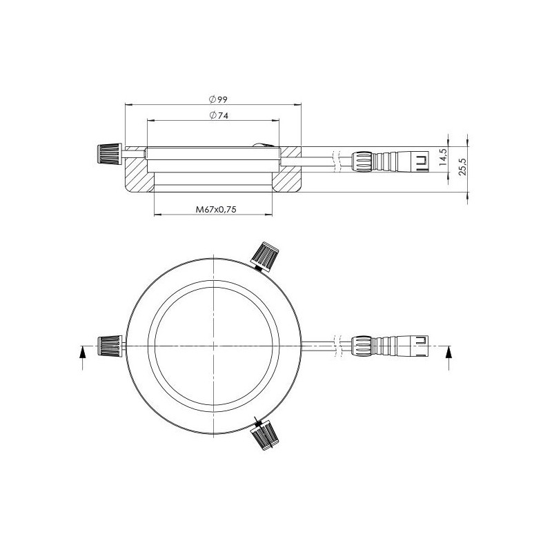 StarLight Opto-Electronics RL4-74 WW, warm wit (3.500 K), Ø 74mm