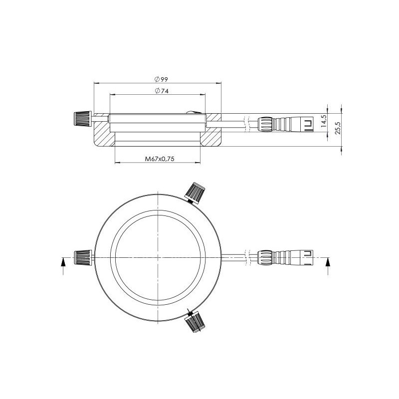 StarLight Opto-Electronics RL4-74-S4 R, segment, rood (620 nm), Ø 74mm