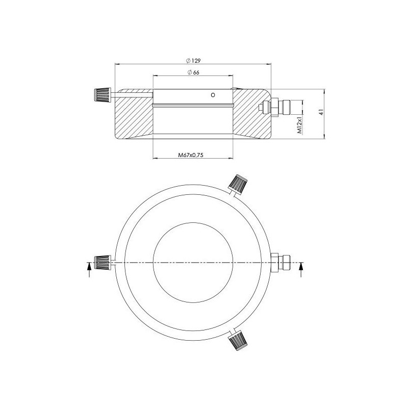 StarLight Opto-Electronics RL12-10s-24V WW, spot, warm white (3000K), Plug M12 (4-pins), Ø 66mm